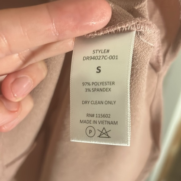 All In Favor Dress Pink Adobe V Neck Hailey Crepe Dress - Picture 5 of 5